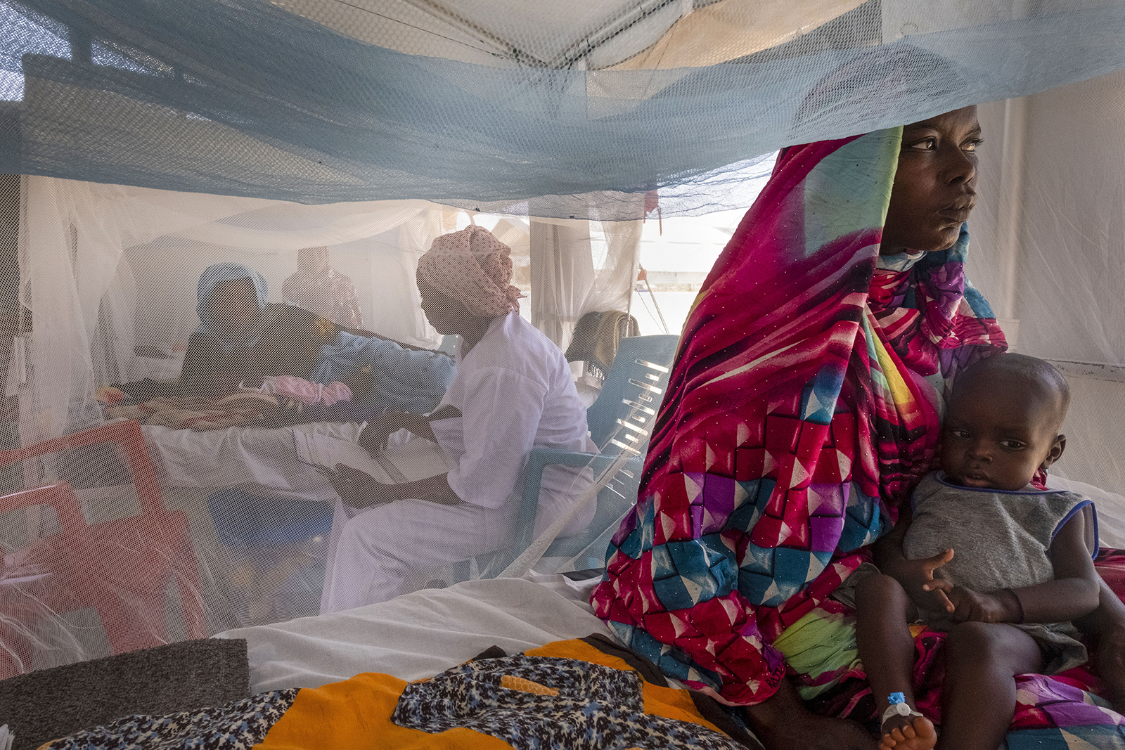 File - Sudanese children suffering from malnutrition are treated at an MSF clinic in Metche Camp, Chad, near the Sudanese border, Saturday, April 6, 2024. (AP Photo/Patricia Simon, File)